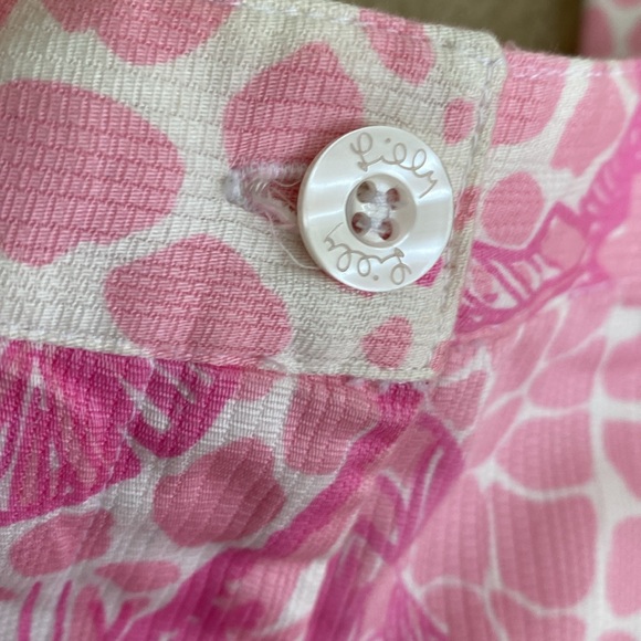 Vintage Lilly Pulitzer pink palm tree high rise cropped pants, 6 - Picture 3 of 13